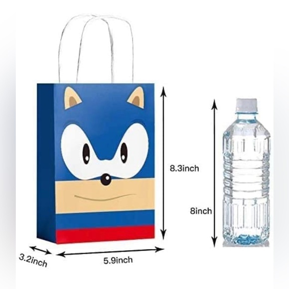 20 PCS Sonic Inspired Party Paper Bags for Sonic The Hedgehog Birthday Party - Picture 2 of 4